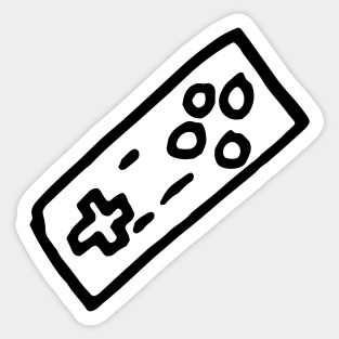 Retro Game Controller Line Art Sticker